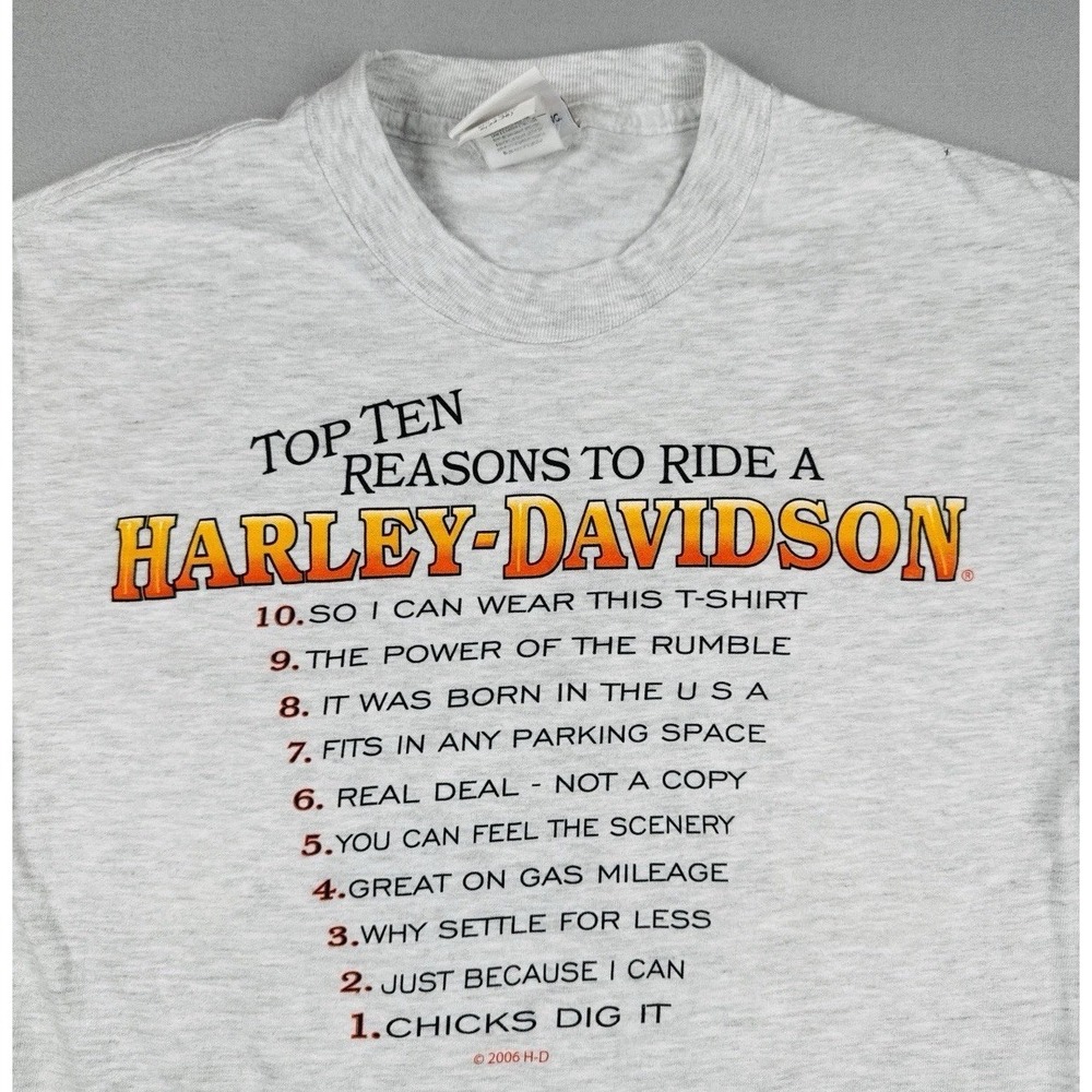 Vintage‎ 2006 Harley Davidson Top 10 Reasons T Shirt Carroll Iowa Biker S